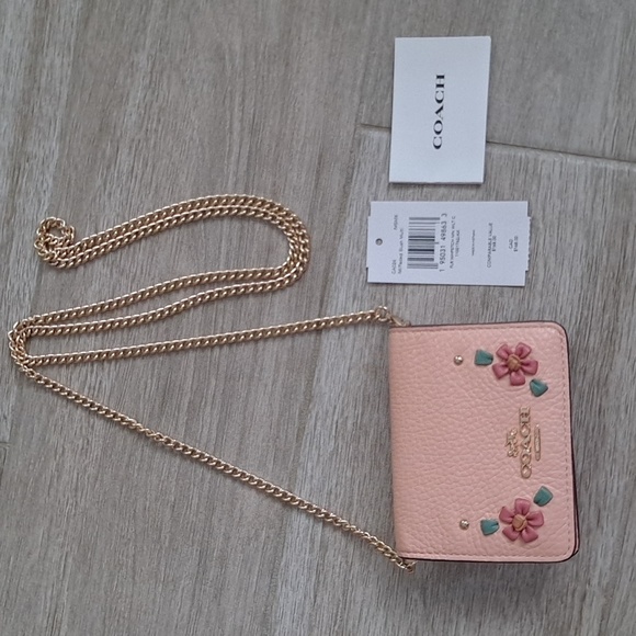 Coach Handbags - Coach pink wallet on chain